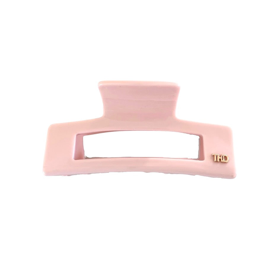 WS - Premium Oversized Acetate Rectangular Claw Gossamer Pink 757953171454