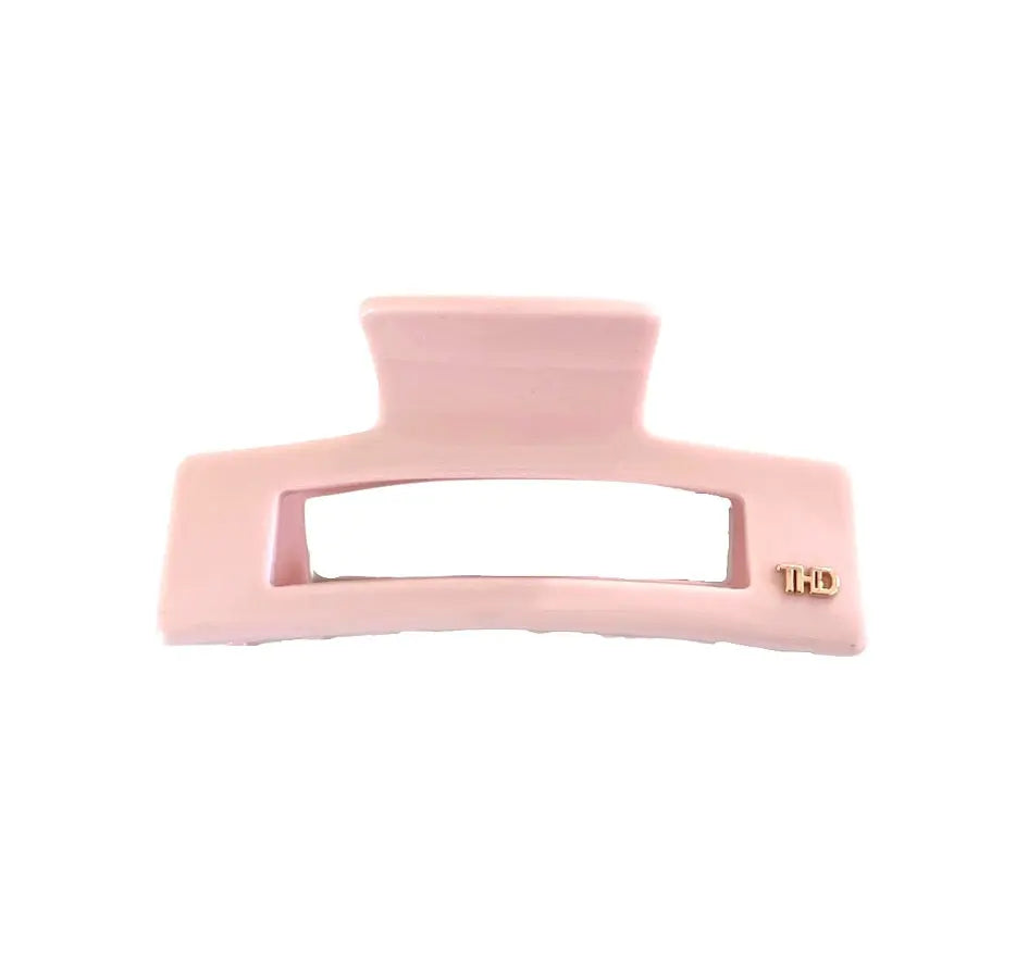 Oversized Acetate Rectangular Hair Claw Gossamer Pink