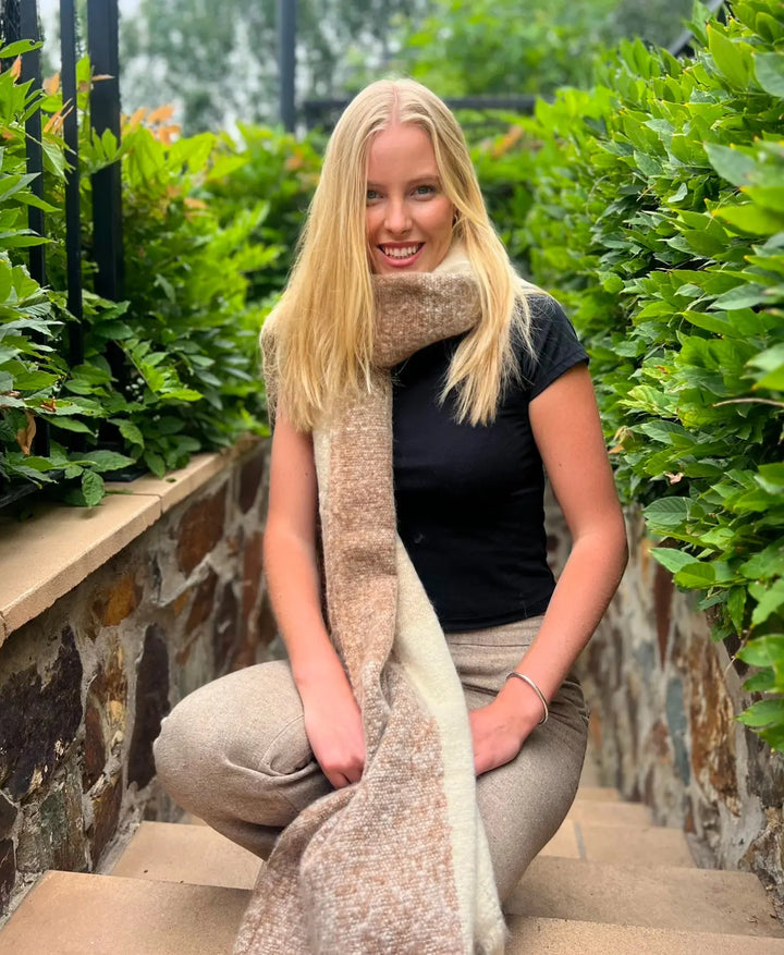 WS Oversized Cuddly Blanket Scarf - Browns