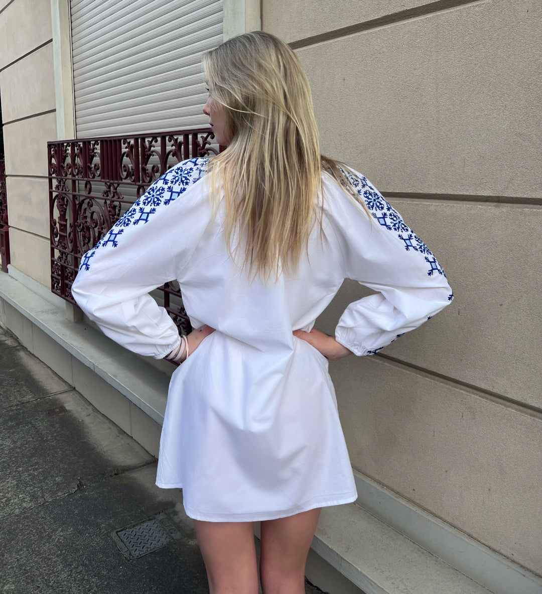 'Ikaria' Dress in Blue - Long