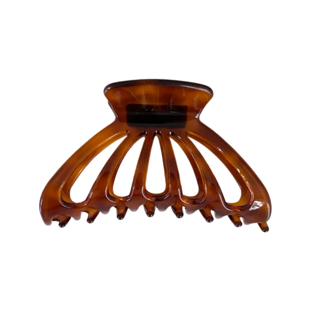 Large Premium Acetate Cutout Hair Claw - Classic Brown Tania Hird Designs