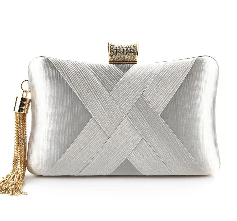 Satin Cross Bag Silver