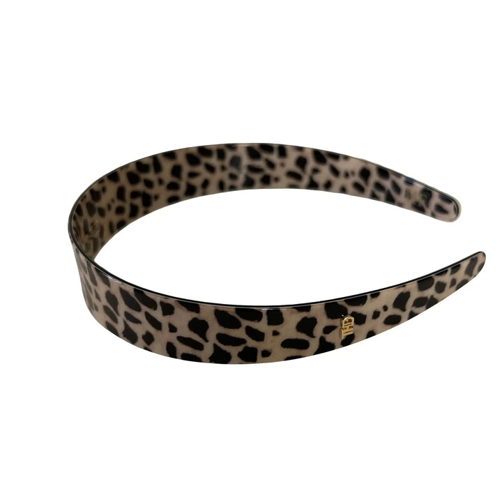 WS Acetate Headband -2.5cm Leopard & Blk