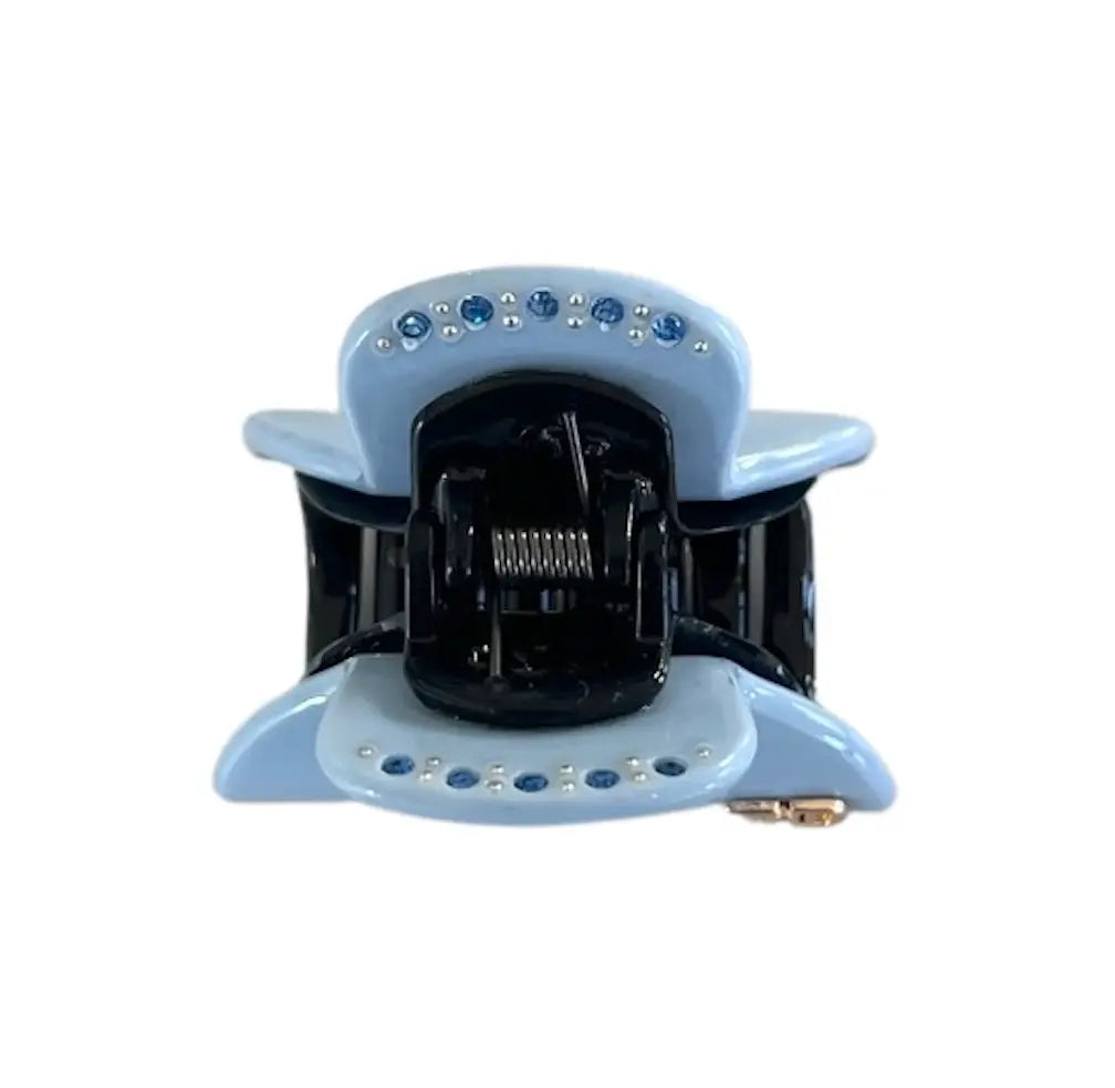 Acetate Small Hair Claw & crystals –  Gelato Blue