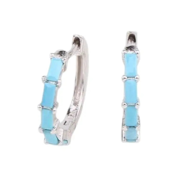 Sterling Silver Josie Earrings with Blue Zirconias