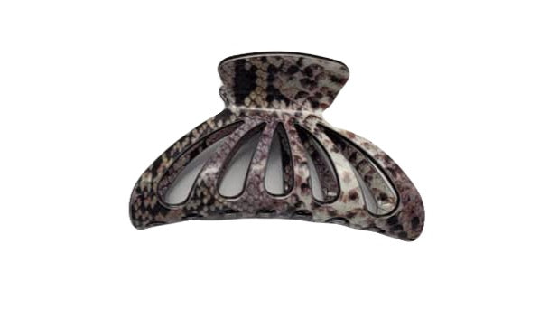 Premium Large Acetate Hair Claw in Snake Brown