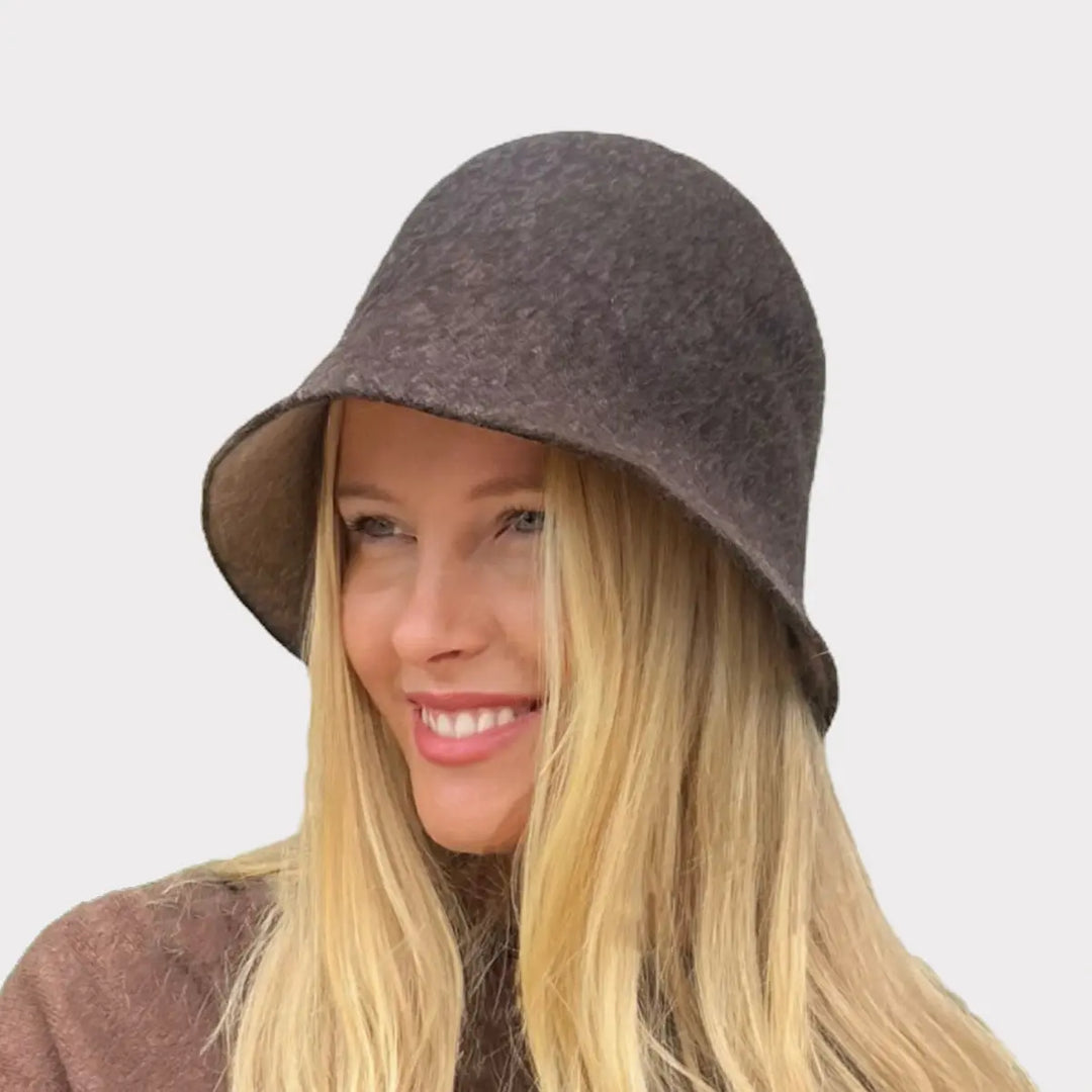 Boston Wool Cloche Hat- Chocolate