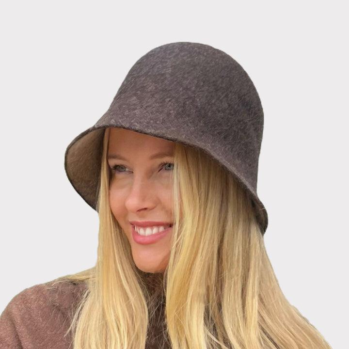 WS Boston Wool Cloche Hat - Chocolate - Image 1