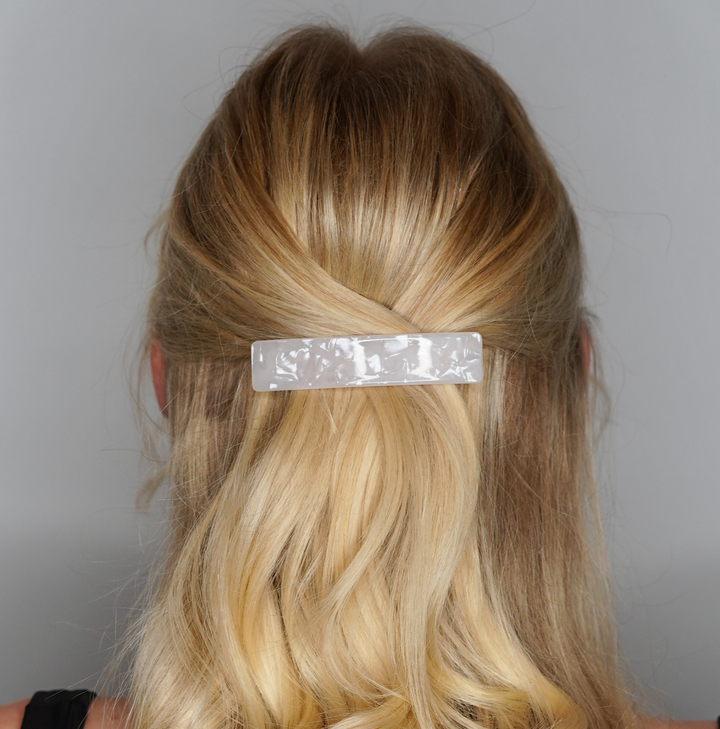 Acetate Barrette - White Pearl