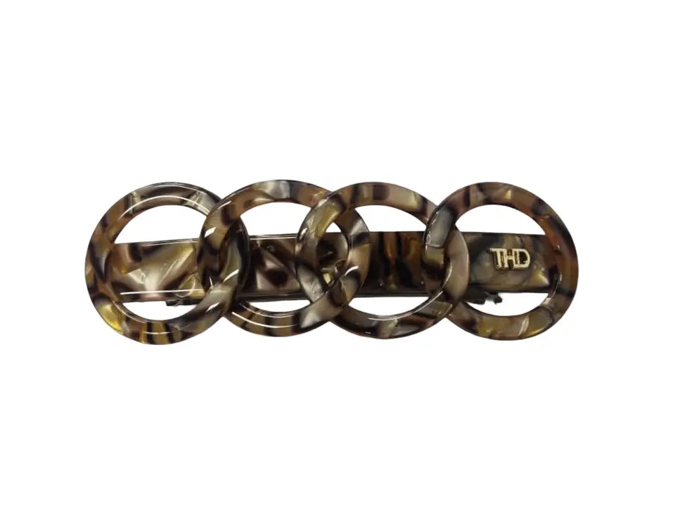 WS The Rings Barette - Gold Marble