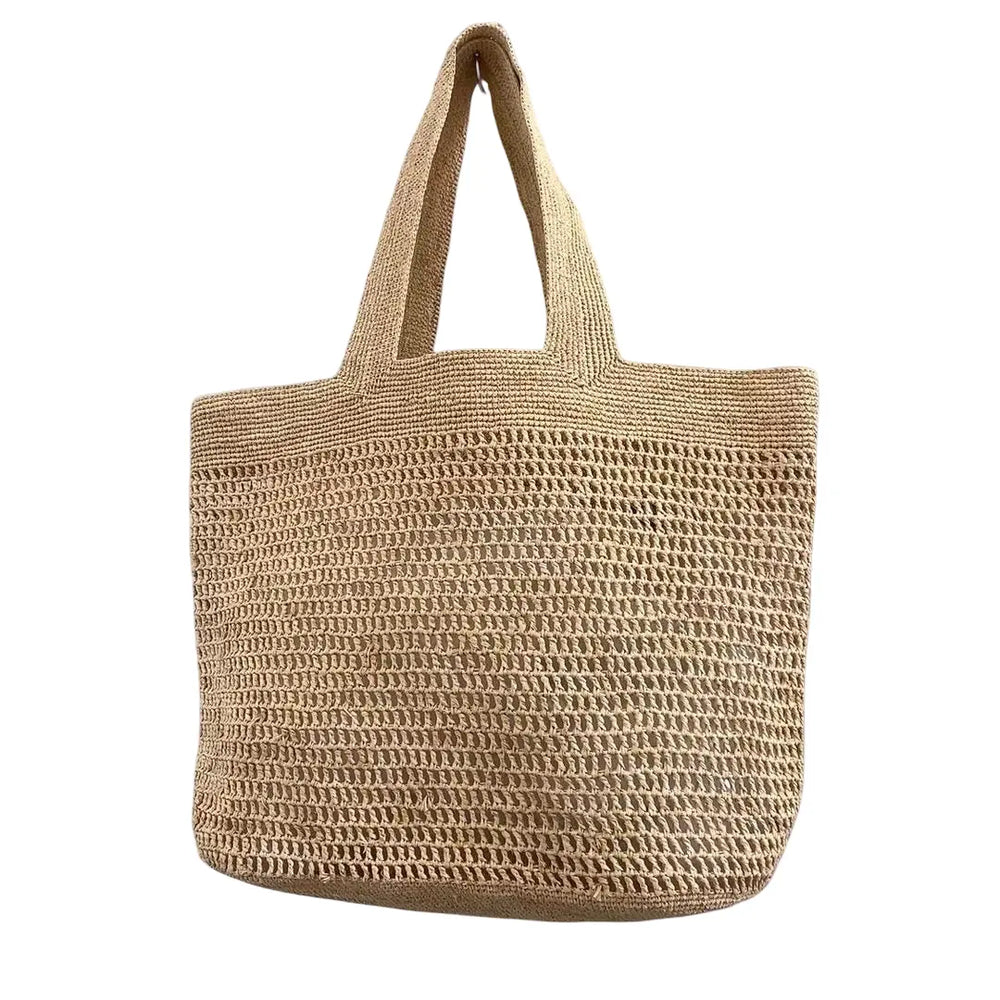 Mila Raffia Crotchet Oversized Bag - Natural