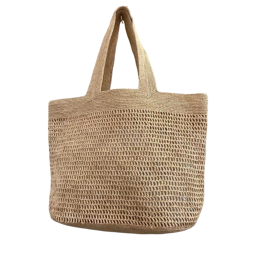 Mila Raffia Crotchet Oversized Bag Natural