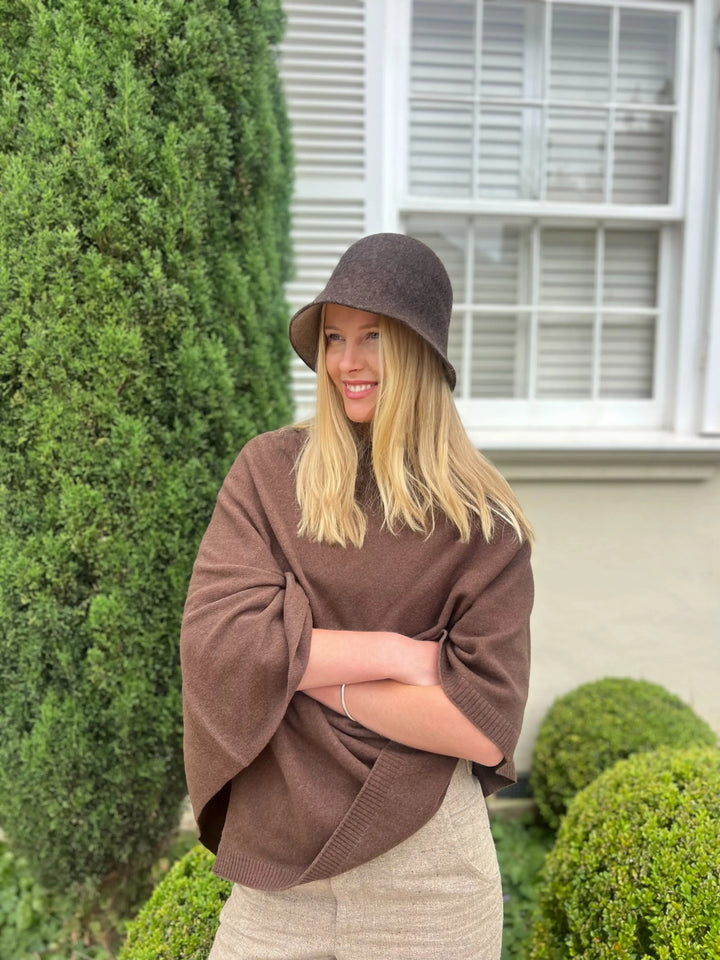 Boston Wool Cloche Hat- Chocolate