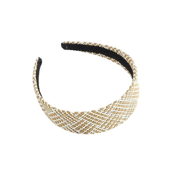 WS Straw Alice Headband - Camel/ white