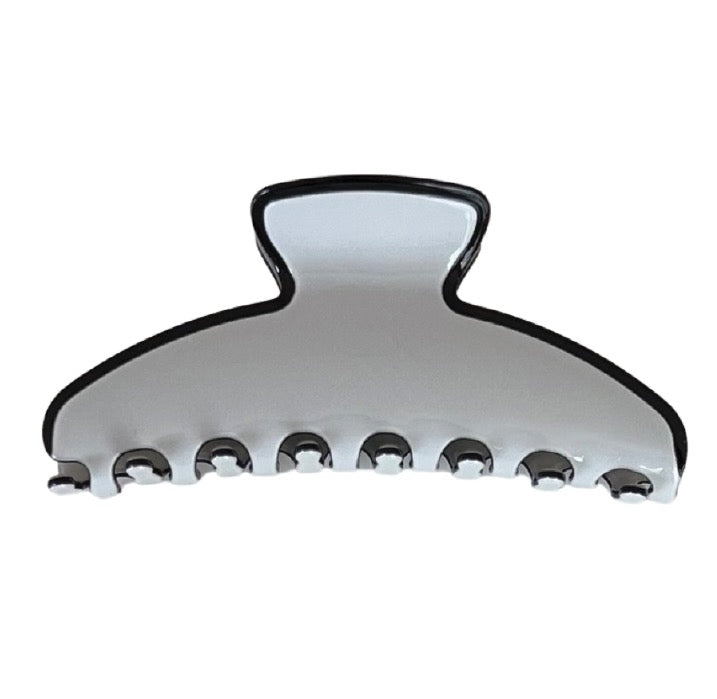 WS Premium extra large hair claw in french grey with black edging 787099020743