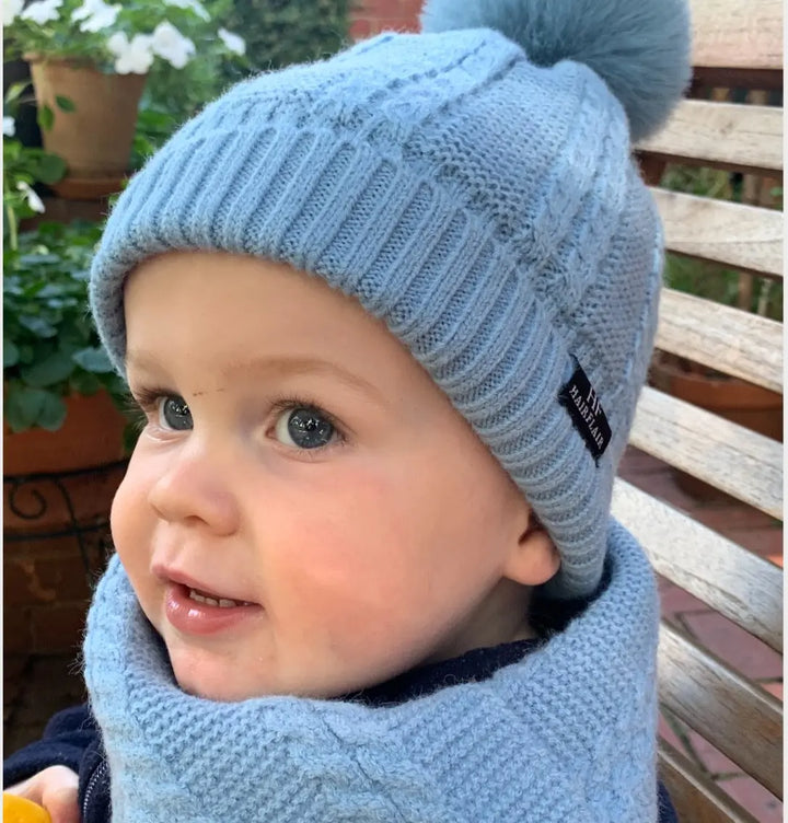KIDS Beanie & Scarf - Blue - 1-4yr