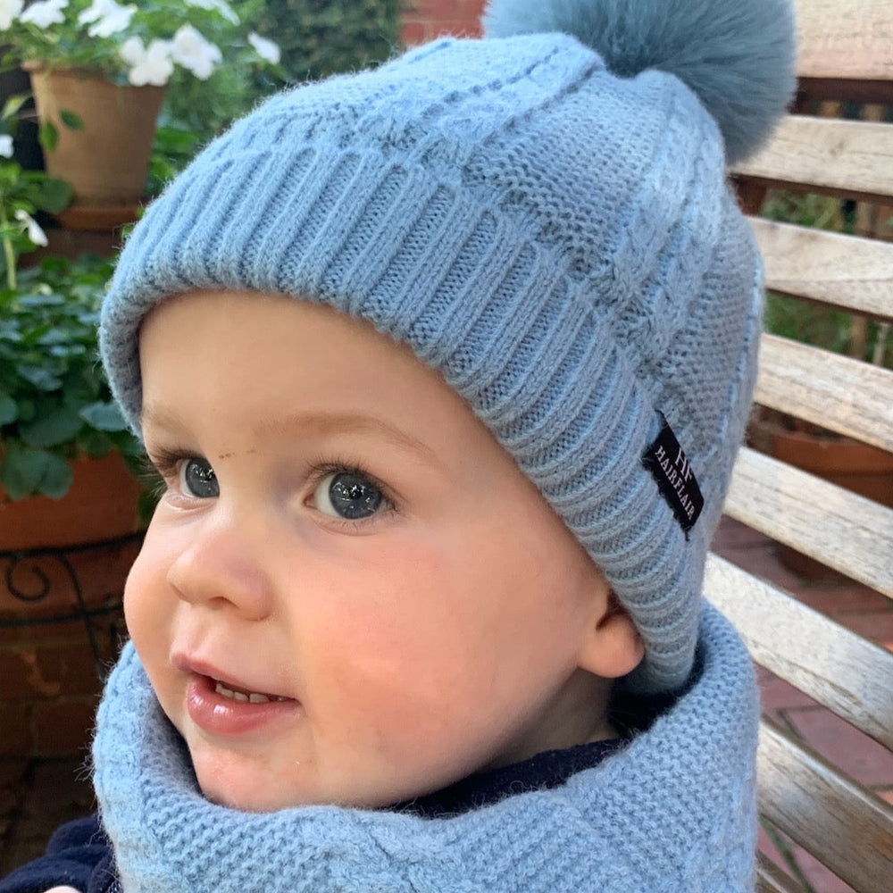 KIDS Beanie & Scarf - Blue - 1-4yr