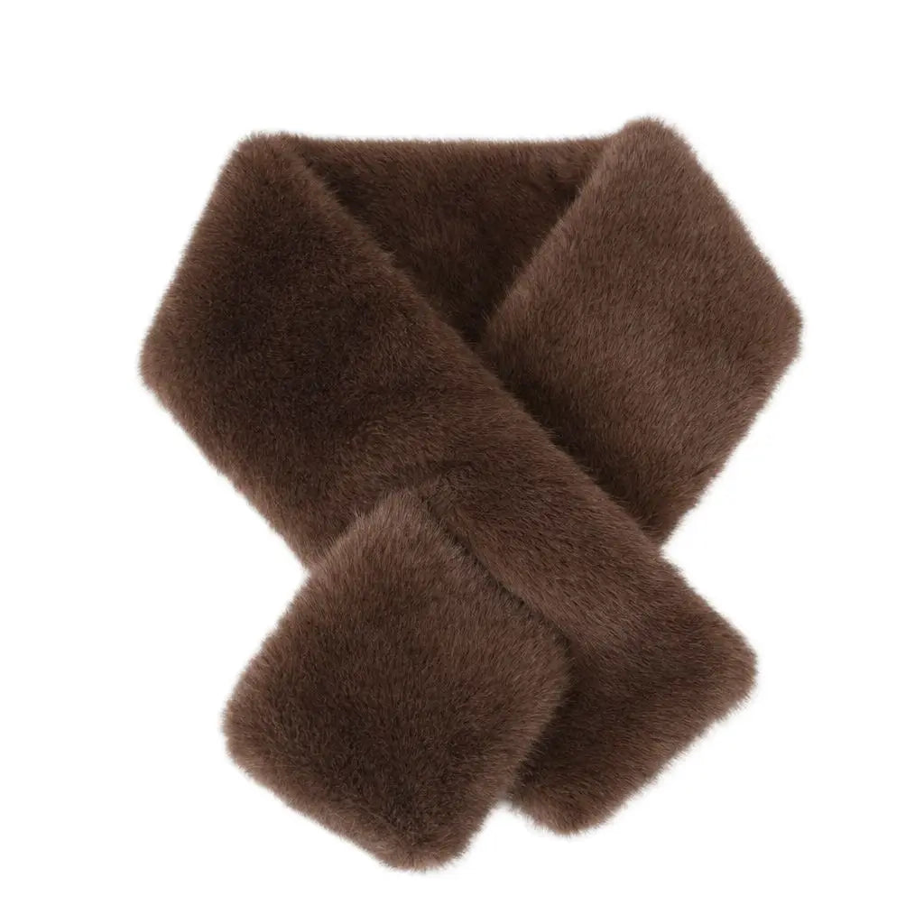WS Faux Fur Peruvian Stole - Chocolate