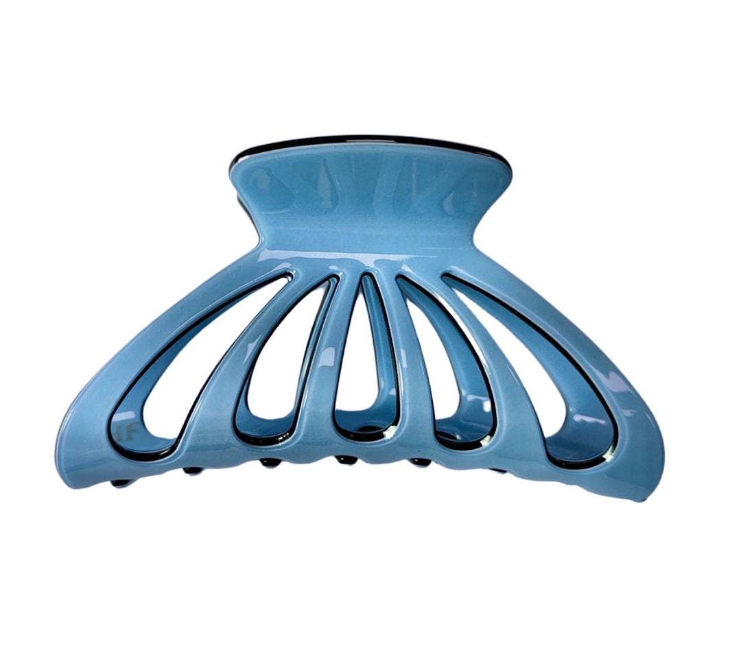 WS - Acetate Large Claw - Cerulean Blue & Black 754523535531