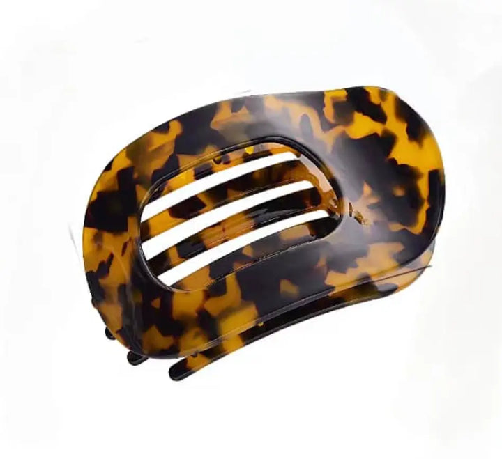 Acetate Flat Hair Claw in Gaia Tortoise