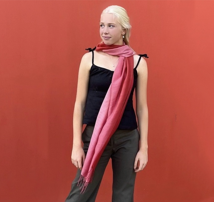Scarf - Cashmere/ Mulberry Silk Scarf inPirouette Pink/Pink