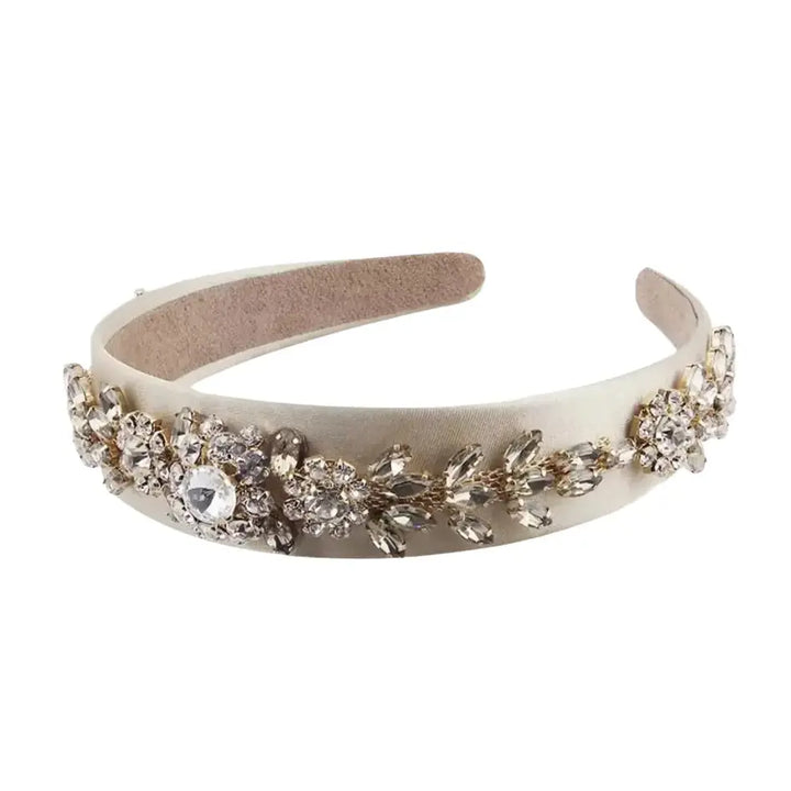 Decorative headband with crystals on a white background