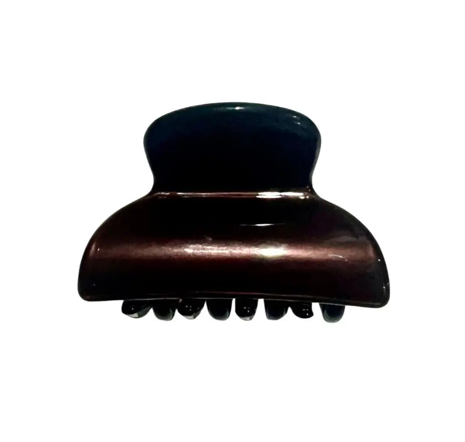 Acetate Small Hair Claw & Crystals –  Brown