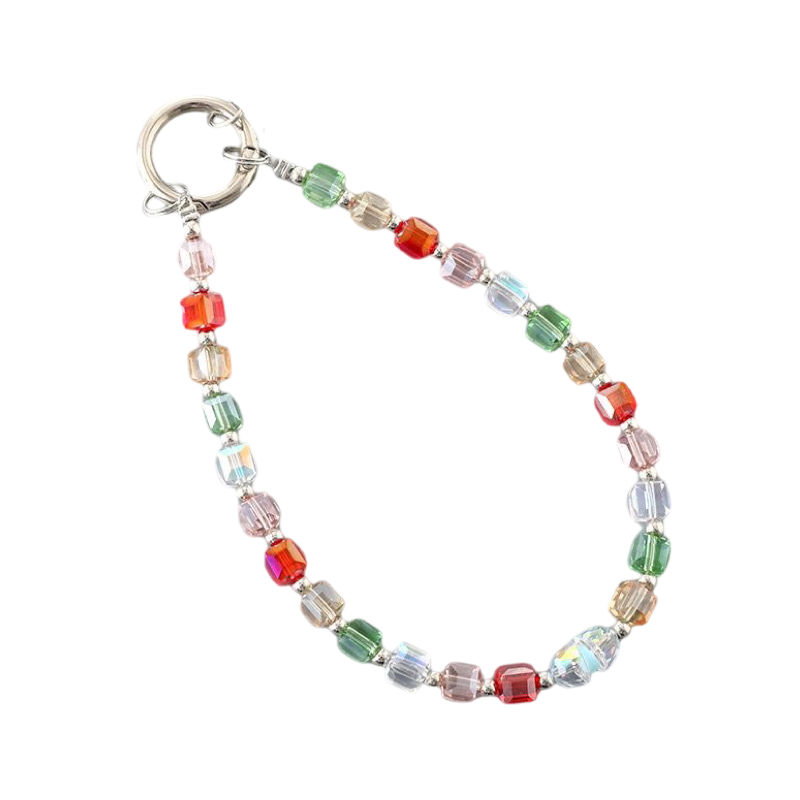 WS Crystal Wrist Phone Strap -Rainbow