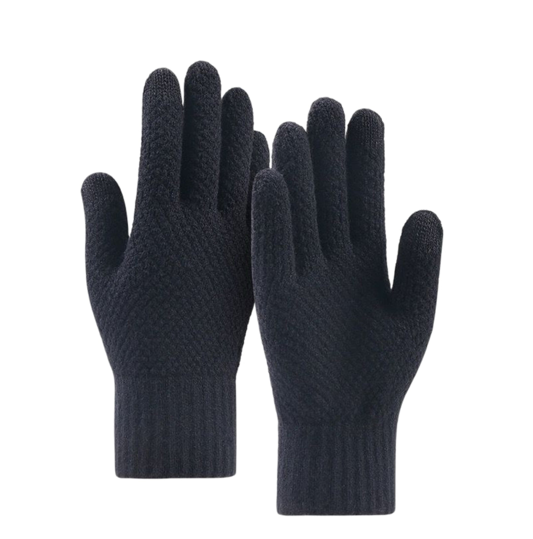 Mens Woolblend Touchscreen gloves - Black