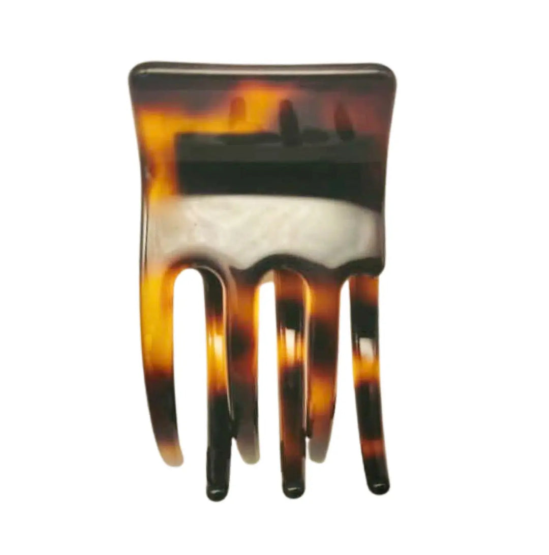 Premium Acetate Square Hair Claw in Dark Turtle