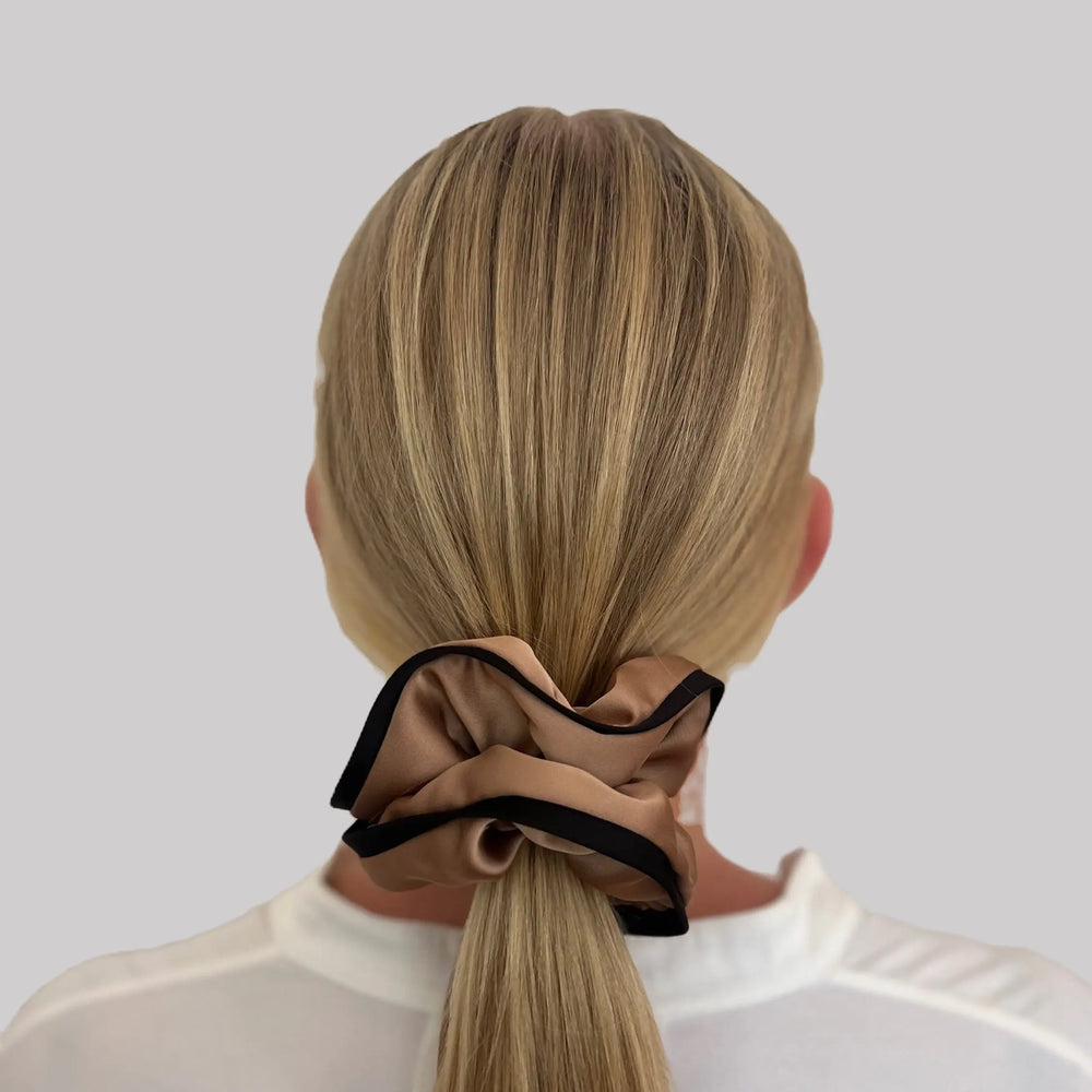 Scrunchie- Mocha with Black trim