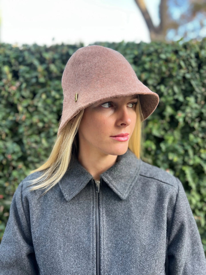 Boston Wool Cloche Hat- Brown