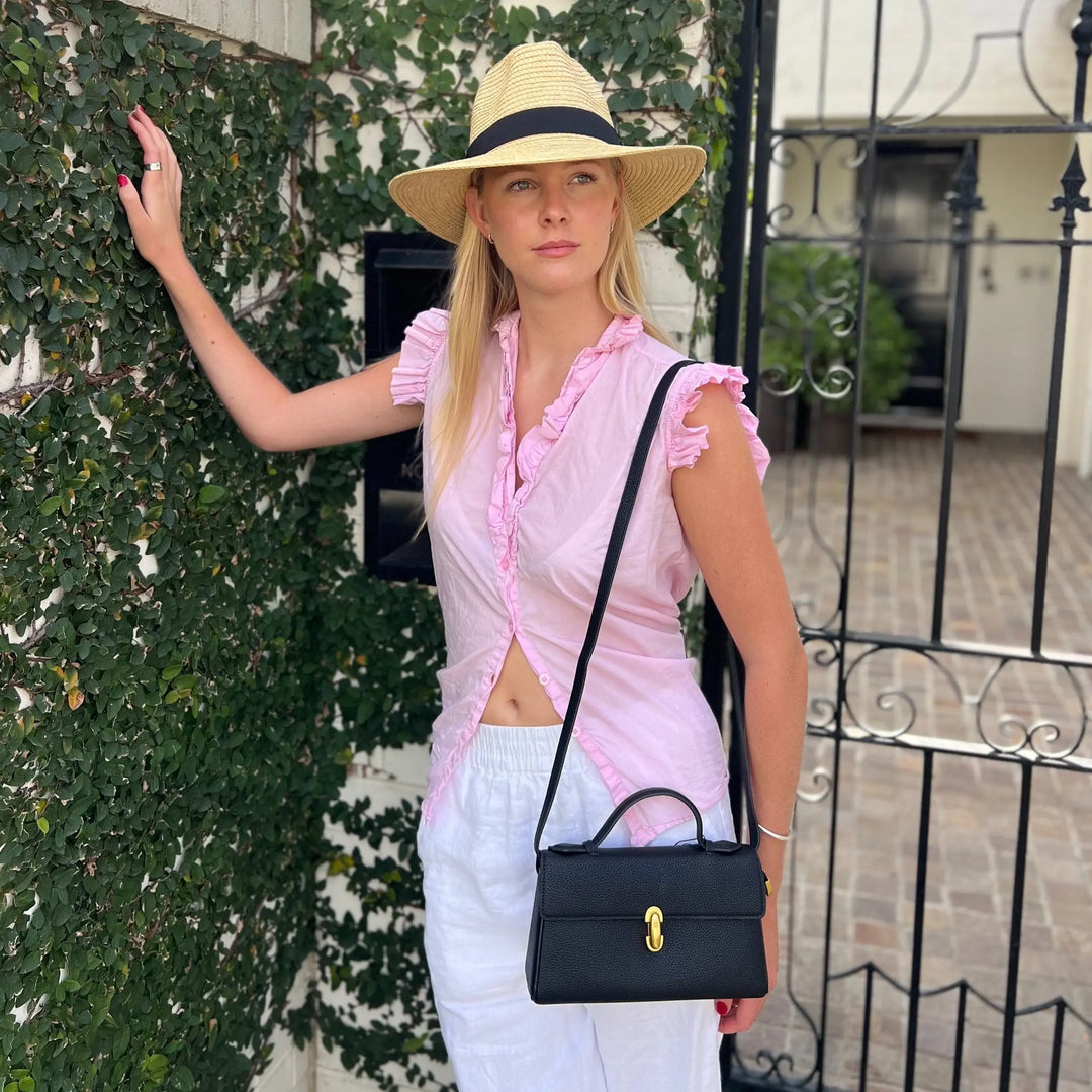Katherine Vegan Leather Bag – Black