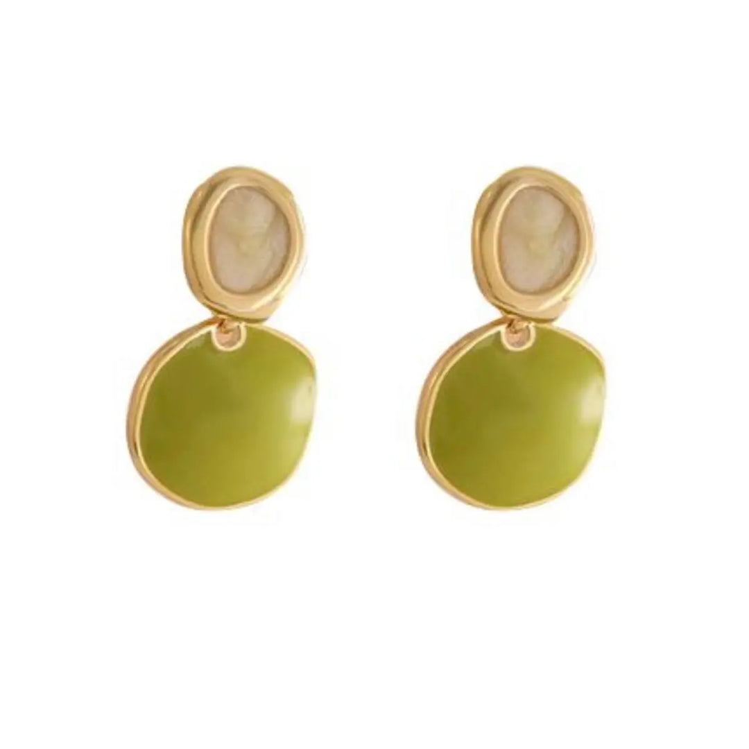 Elsie Green & White Drop Earrings
