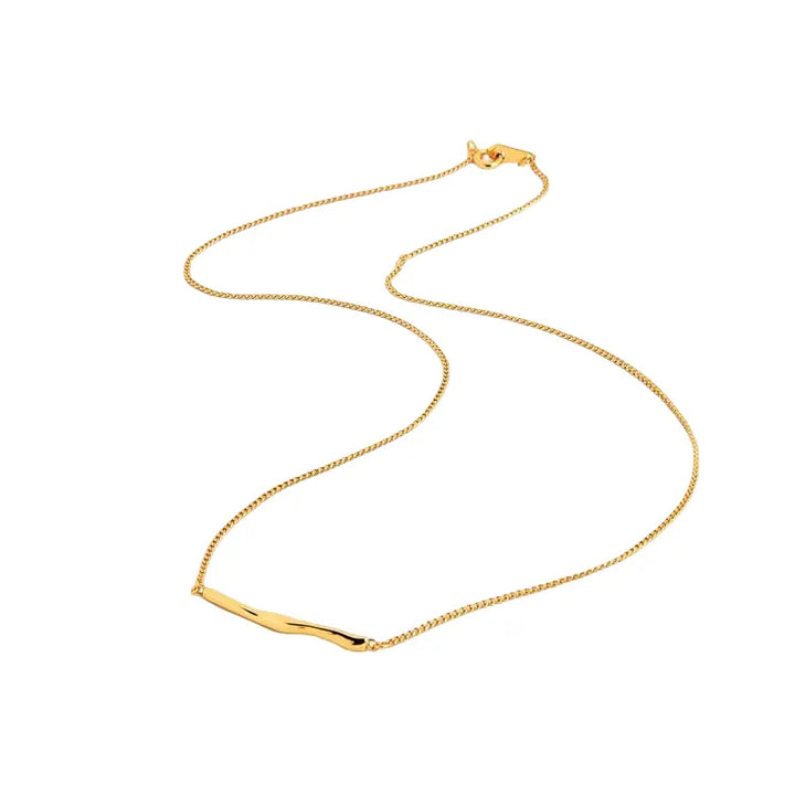 WS Bar Necklace in 18k plated Sterling Silver