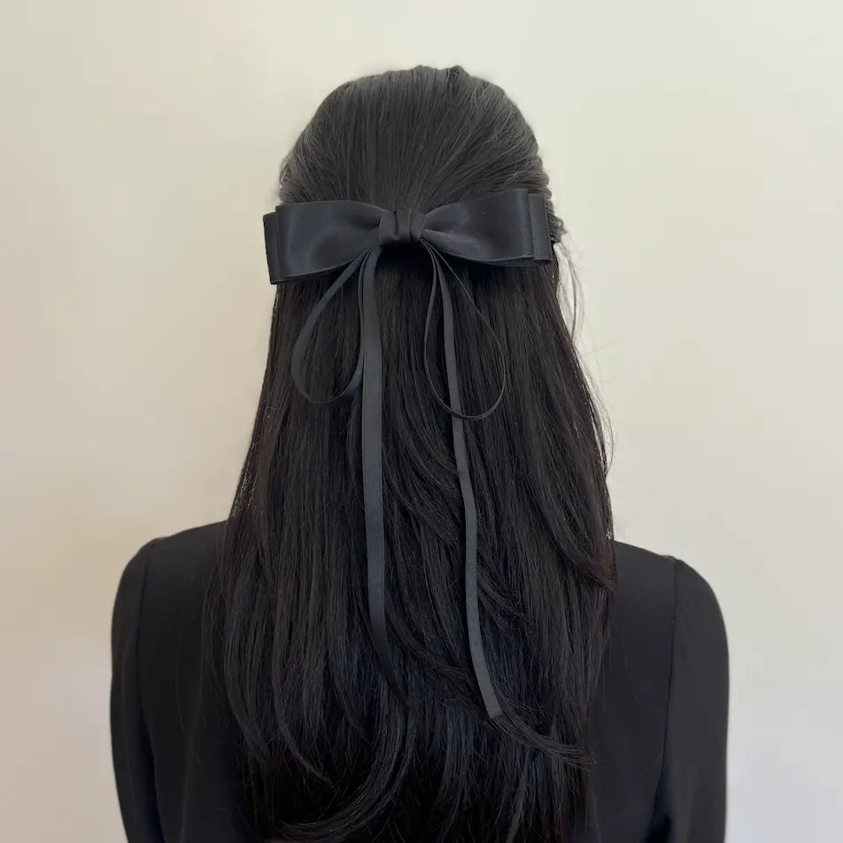WS The Jennifer Bow Barette Wide - Black - Image 2