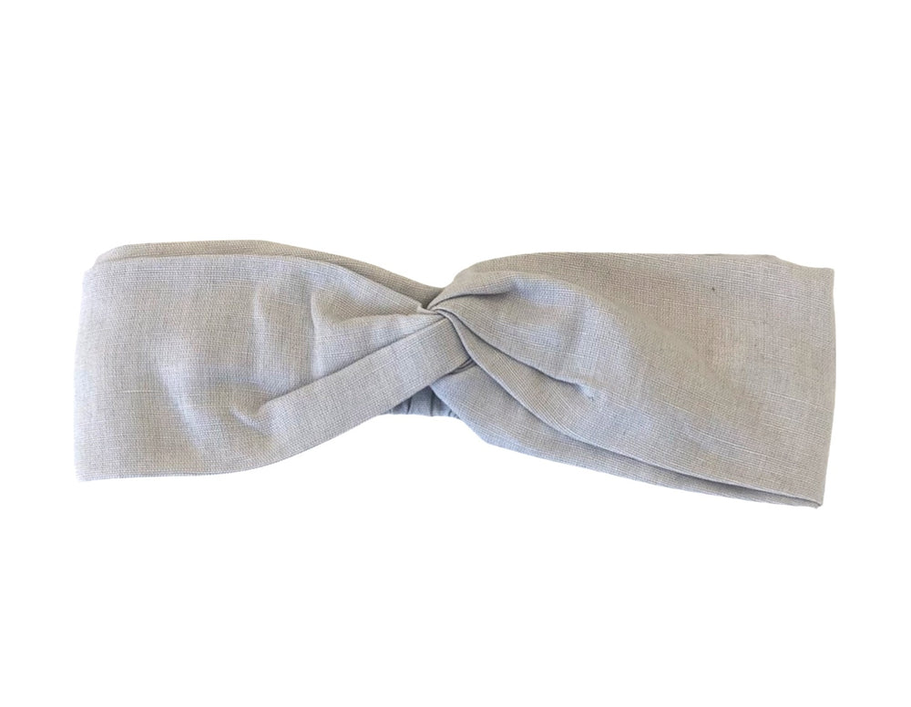 Headband - Linen Elastic headband in French Grey