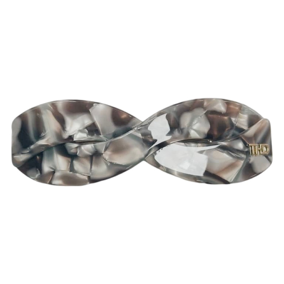 WS Acetate Harmony Barette Marble - Silver