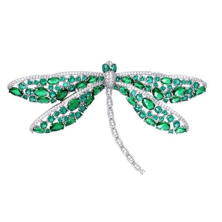 Brooch - Emerald Dragonfly brooch