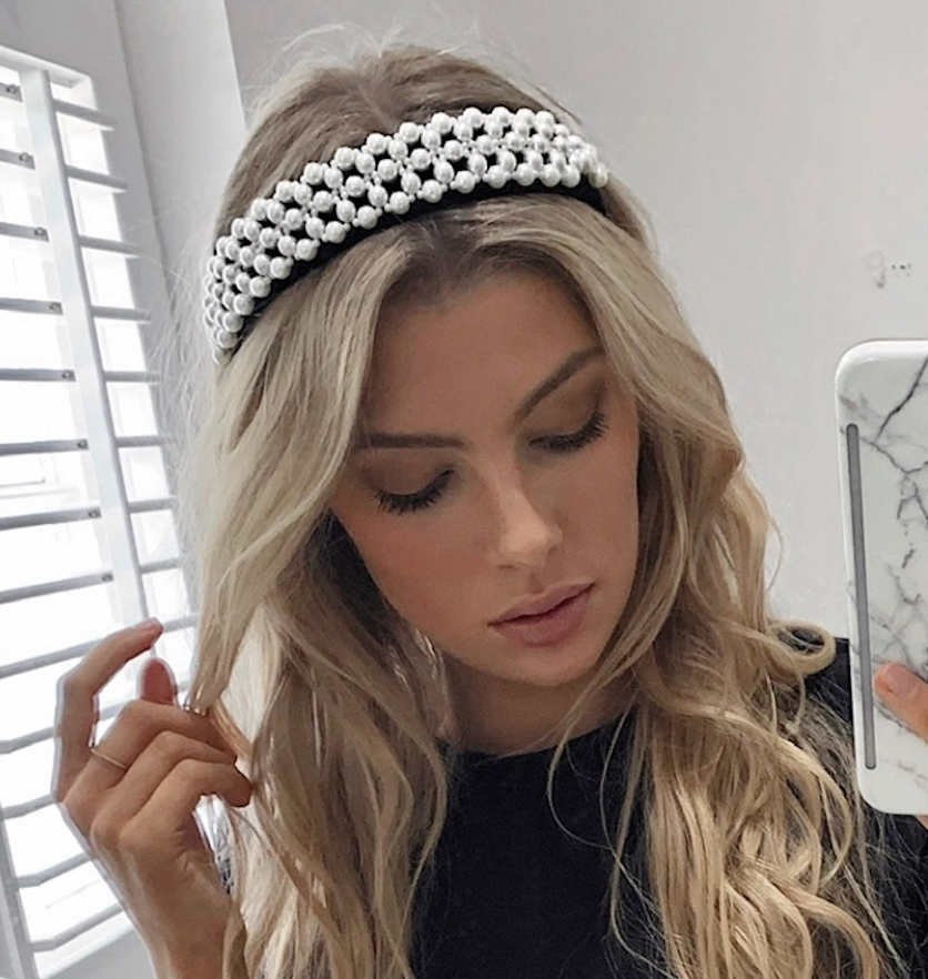 Premium Pearl & black Headband