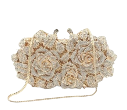 BellaRose diamond Gold Clutch Bag