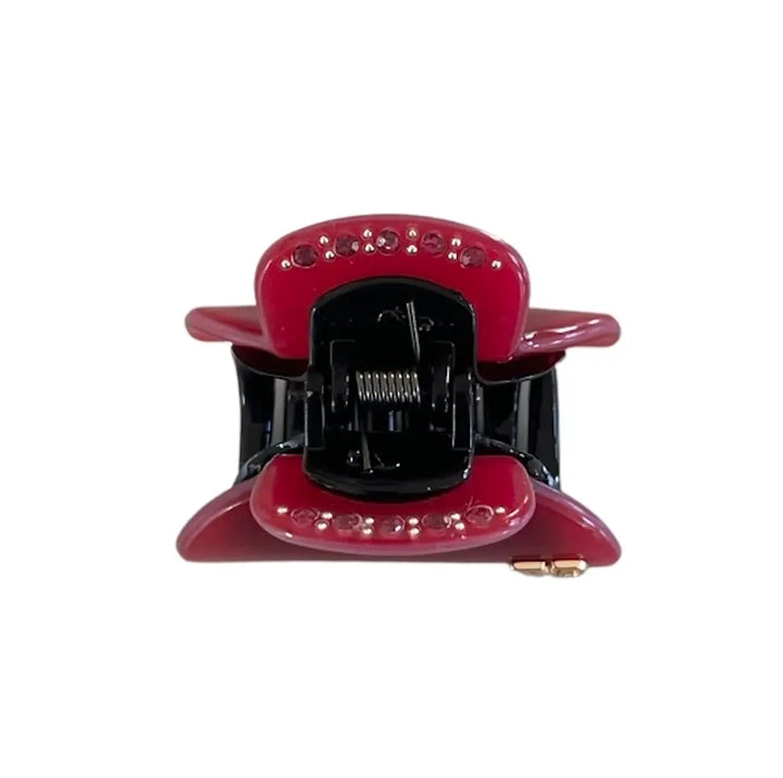 WS Acetate Small Hair Claw & crystals – Viva Magenta