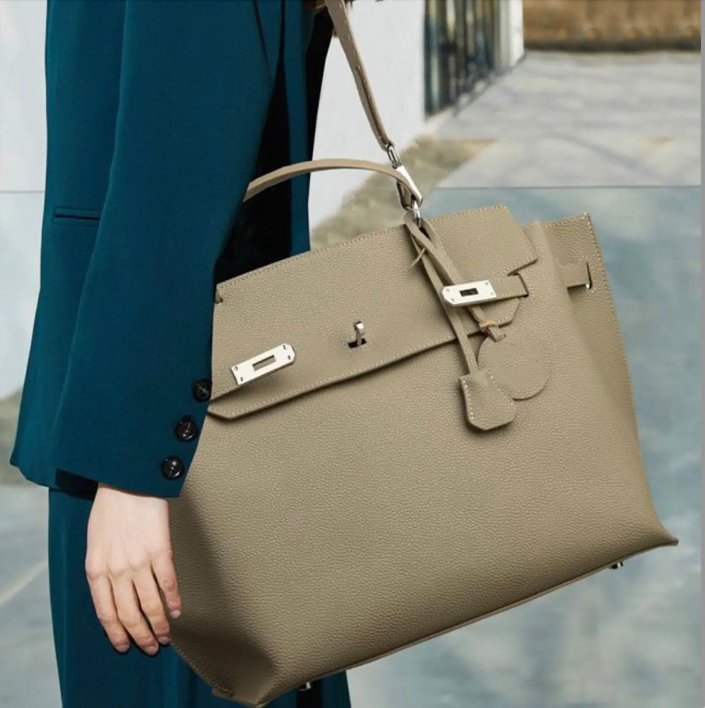 WS Stella Laptop Cowhide Bag – Taupe