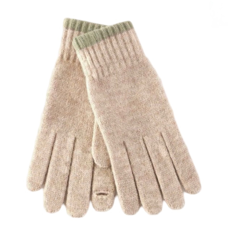Ws NY Unisex Wool glove M- L Oatmeal/green
