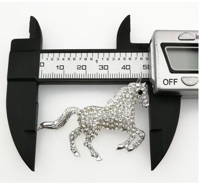 Brooch- Crystal Horse Silver