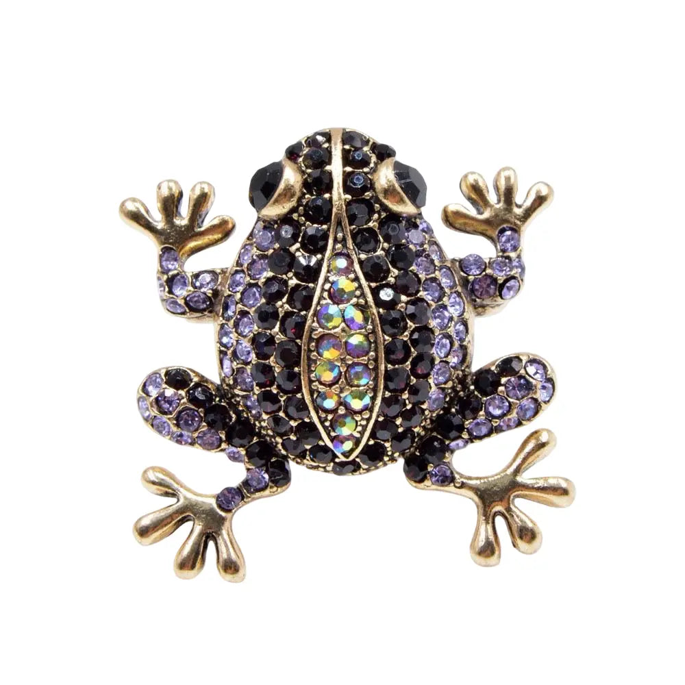 WS Brooch - Purple & Black Frog