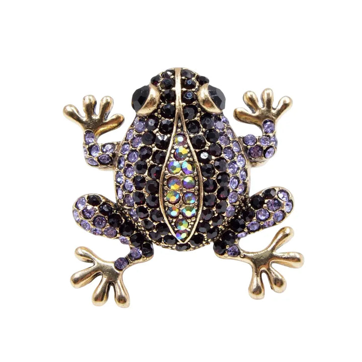 WS Brooch - Purple & Black Frog