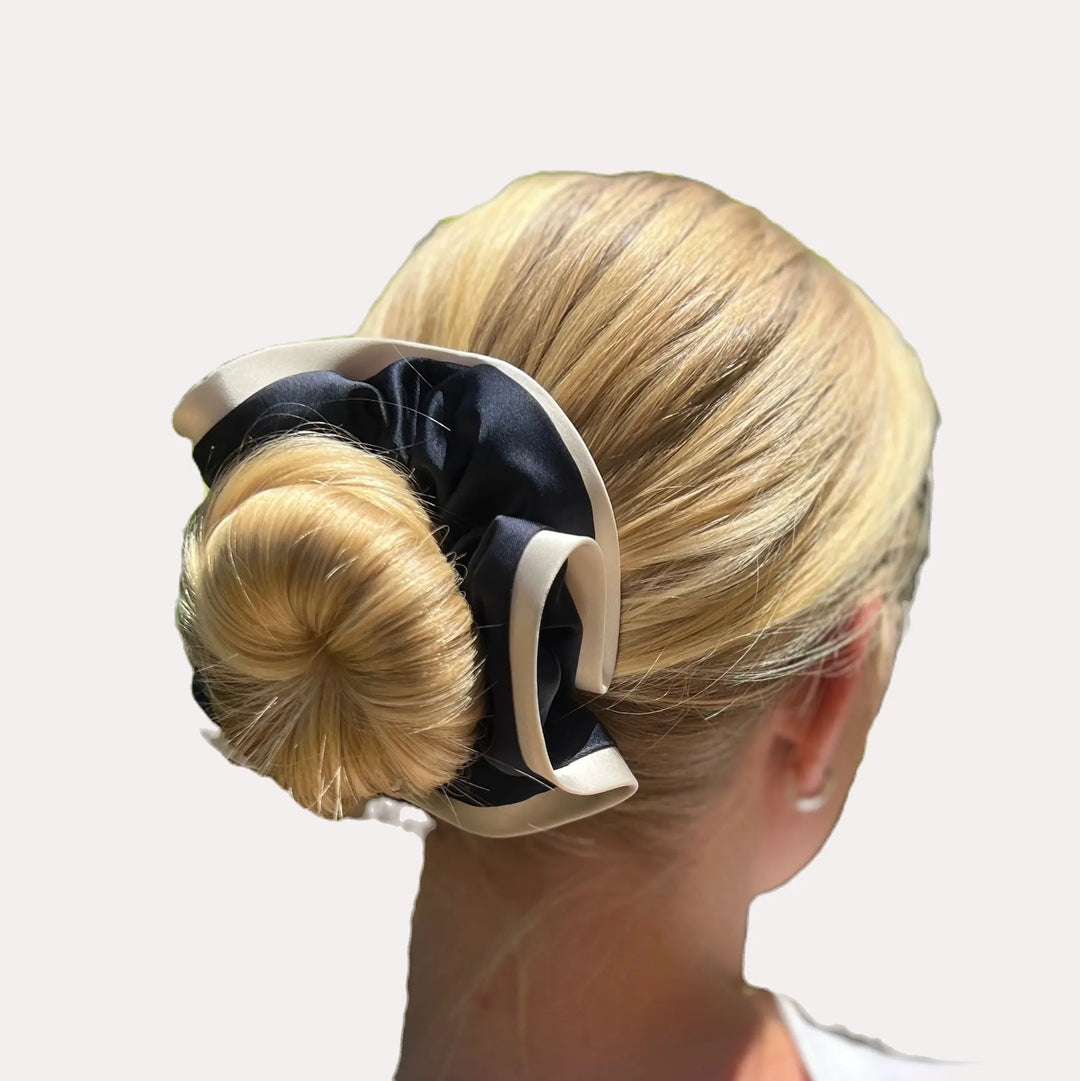 WS Scrunchie with Trim - Navy with White Trim - Image 1