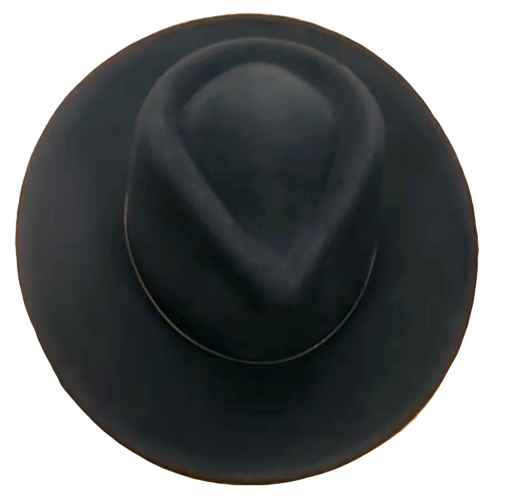 Premium 100% Australian Wool Teardrop Fedora - Black