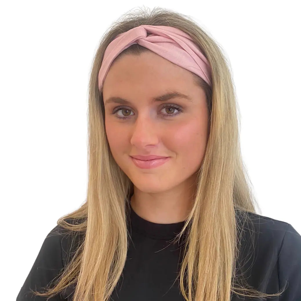 WS Linen Elastic Headband - Pink - Image 1